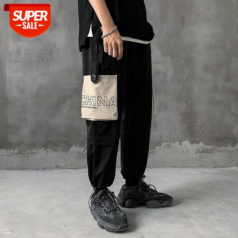 

HIP HOP Streetwear Sport 2020 Spring Autumn Harem Rock CargoMen'S Pocket Pants Fashions Joggers Casual Skateboard Trousers #pc9a, Black