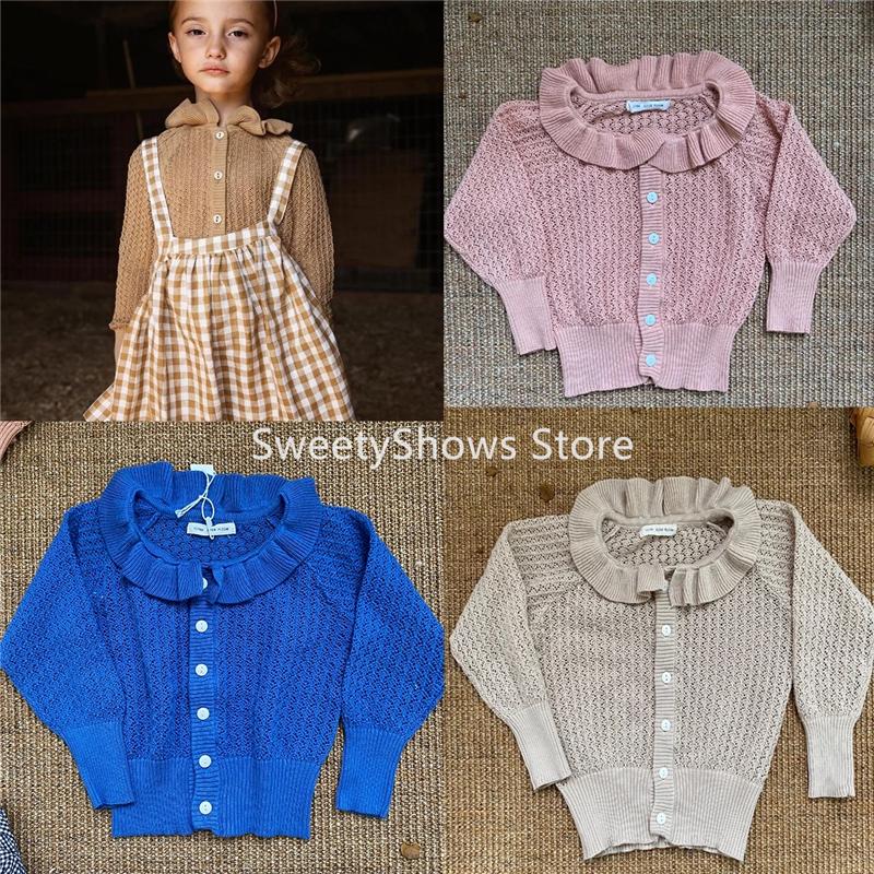 

Pullover 2021 Autumn Soor Ploom Kids Sweaters Girls Cute Knitting Cardigan Infant Baby Toddler Fashion Cotton Outwear Tops Clothes, Collar2