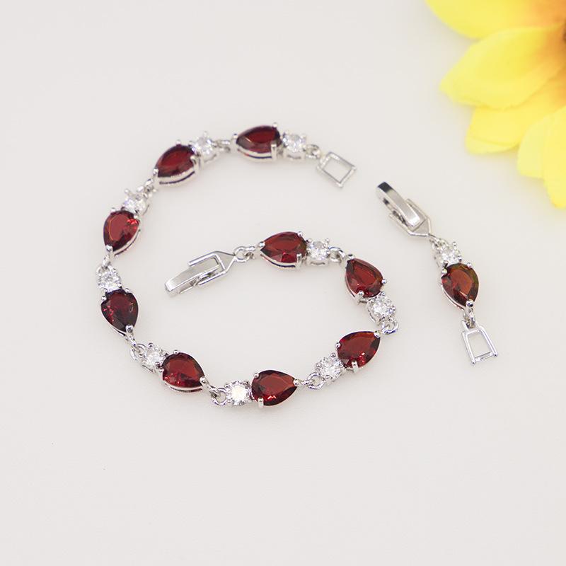 

Earrings & Necklace Quality Cubic Zircon Crystal Fashion Jewelry Sets Pendant Ring, Silver