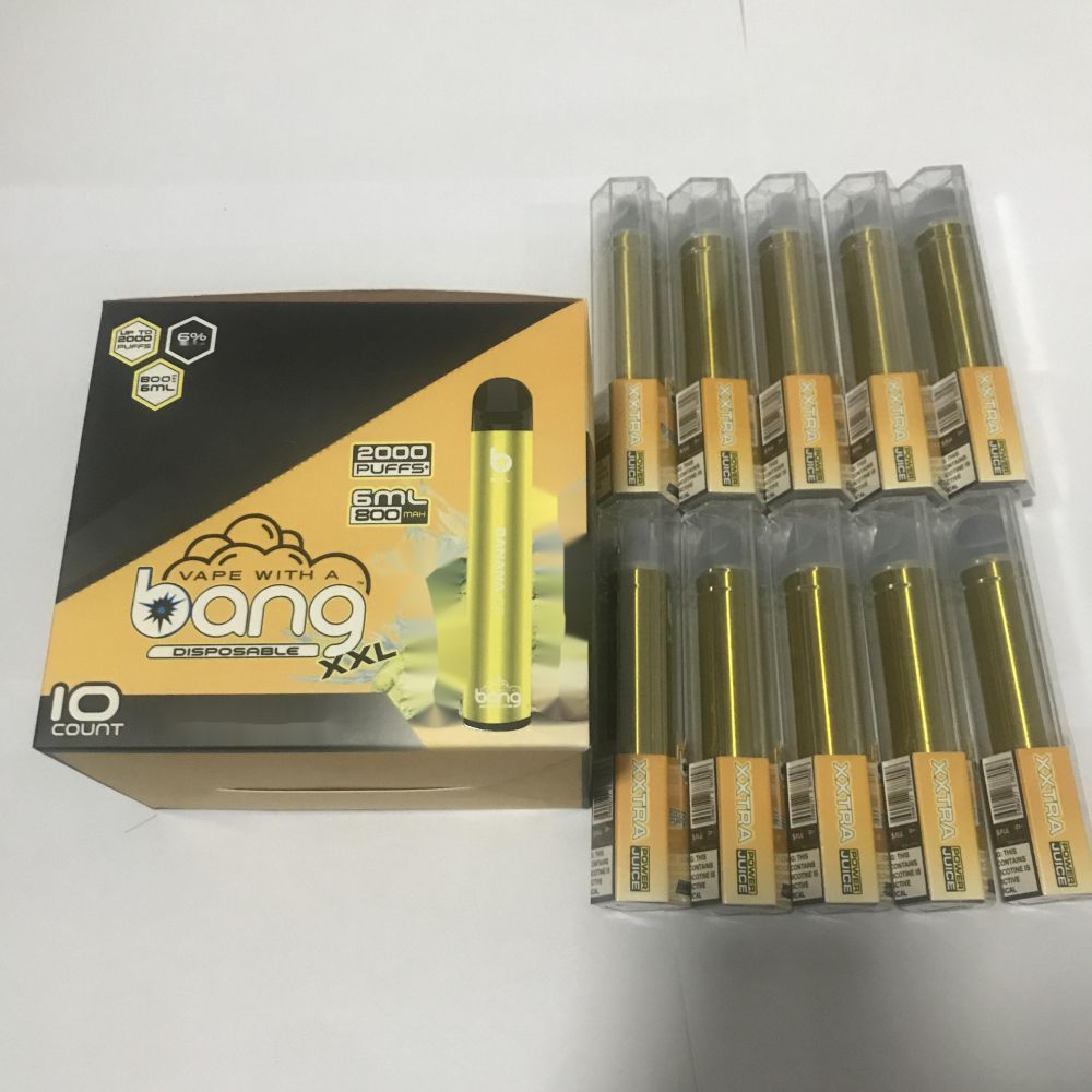 

Bang XXL Disposable E-cigarettes 800mAh Power Battery Pre-filled 6ml Pod 2000 Puffs XXtra Kits Vape Empty Pen VS Bar Flow Plus XL FLEX