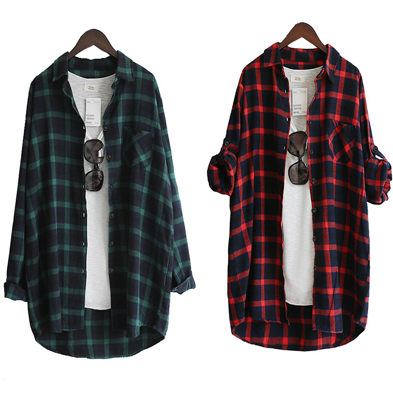 blusa escocesa mujer