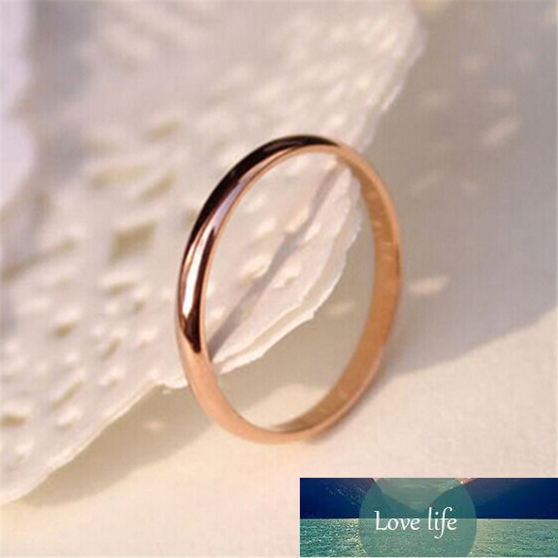 

Titanium Steel Rose Gold Anti-allergy Smooth Simple Wedding Couples Rings Bijouterie for Man or Woman Gift