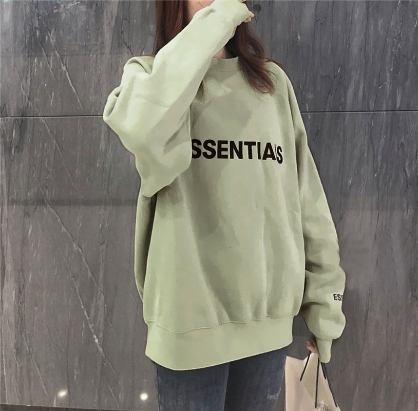 

2021 New Hoodie Reflective Loose Men Women Essentials Sweatshirts Streetwear Oversize Thick Hip Hop Essential Pullover Nm8j, Black1