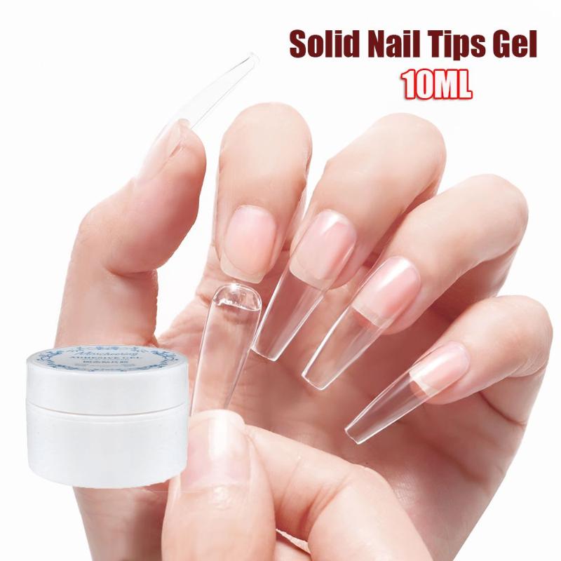 

Nail Gel Polish Glitter Varnish UV LED Transparent Extension Solid Tips, White