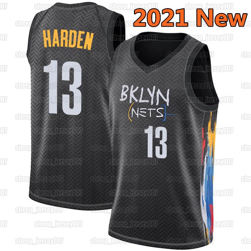 

James 13 Harden Brooklyn Nets Jerseys Kevin Kyrie 7 Durant Basketball 11 Irving Jersey 72 Biggie Jerseys 20/21 Black Basketball, Black;red