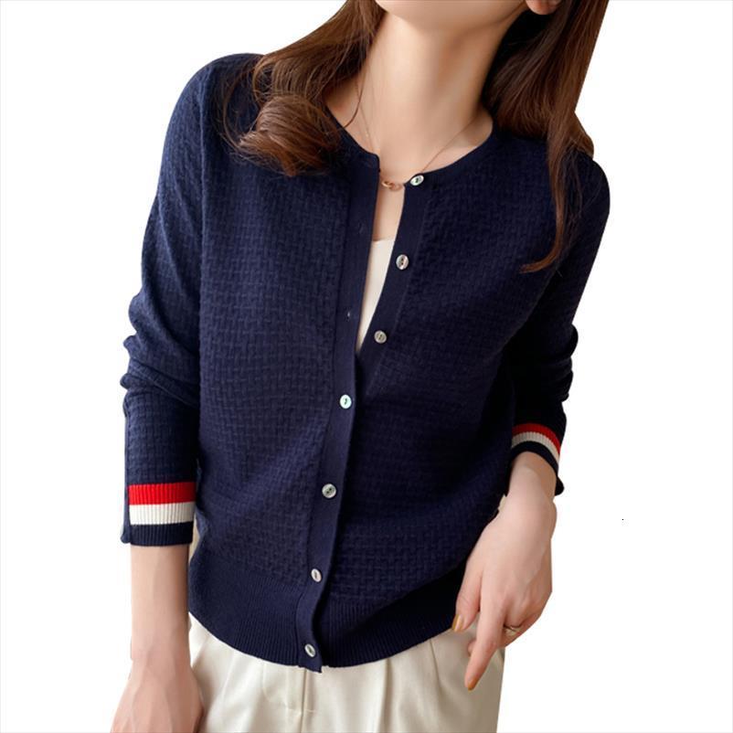 

Spring And Autumn Womens Women Sweater Star Same Tb Thread Cashmere Cardigan Crew Neck Knitted, White;black