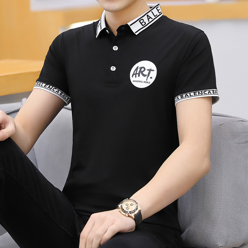 

2021 Shirts Embroidery Breathable Camisa Masculina Soft Cotton Solid Polo Summer New Short-sleeved Fold-down Collar Men 37gr, Mint