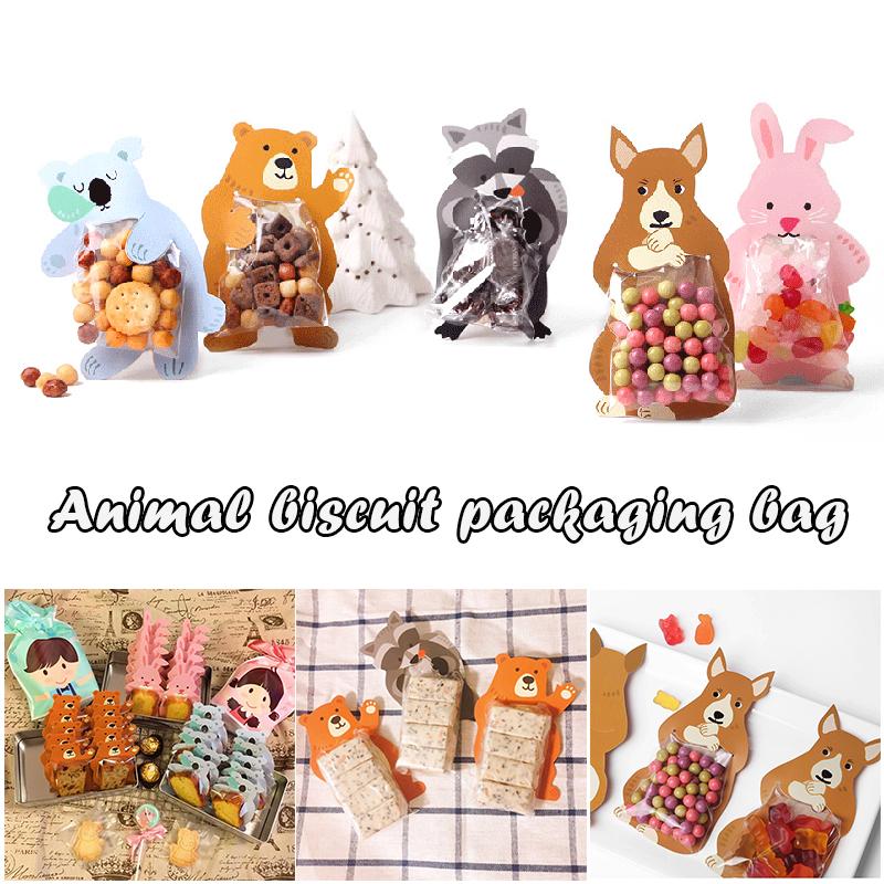 

10pcs Jungle Animal Mini Candy Bag Birthday Party Decorations Kids DIY Cookie Bags For Guests Baby Shower K888 Gift Wrap