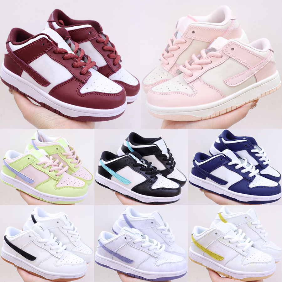 

Top SB Kids Running Shoes Low Designer Trainers Bordeaux Orange Pearl Midnight Navy Purple Pulse White Gum Children Outdoor Casual Sneakers Size 26-37, #05 white gum
