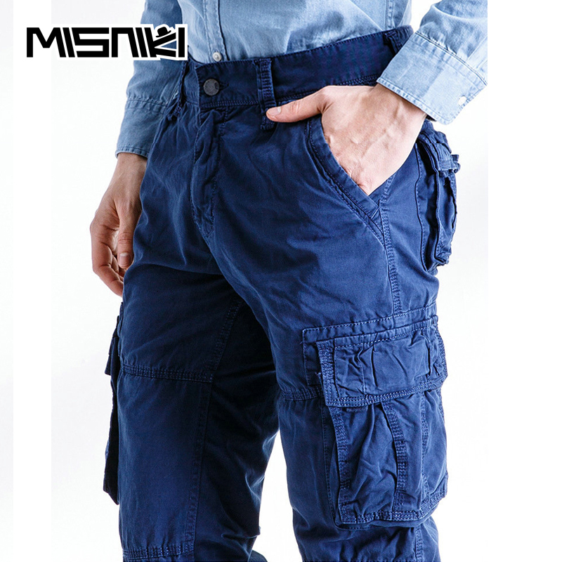 

New Misniki 2021 Spring Autumn Cotton Cargo Mens Casual Multi-pocket Tactical Pen Pants Trousers Pantalon Homme 6yua 2v7b, Light khaki