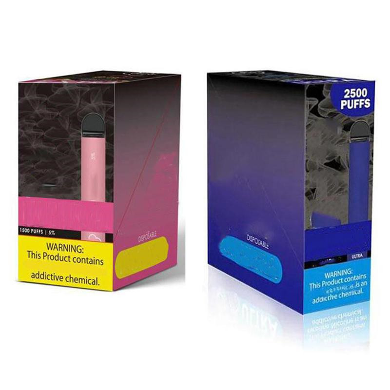 

Extra ULTRA Disposable Vape Pen Kit Cigarettes 850mAh Battery 1500 2500Puffs Pre-Filled Pods Cartridges Vapors Device e Cigs Vaporizers Kits
