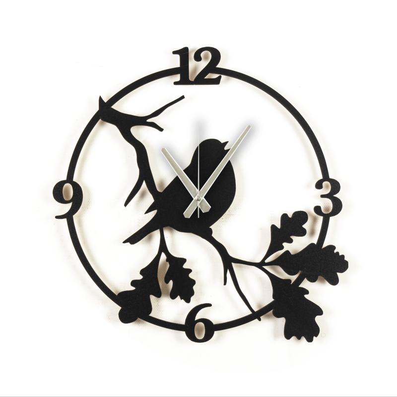 

Wall Clocks Elegant Bird Leaves Wooden Circular Clock Modern Abstract Design Home Style Luxury Decoration Art Decor For Living Room Quartz S