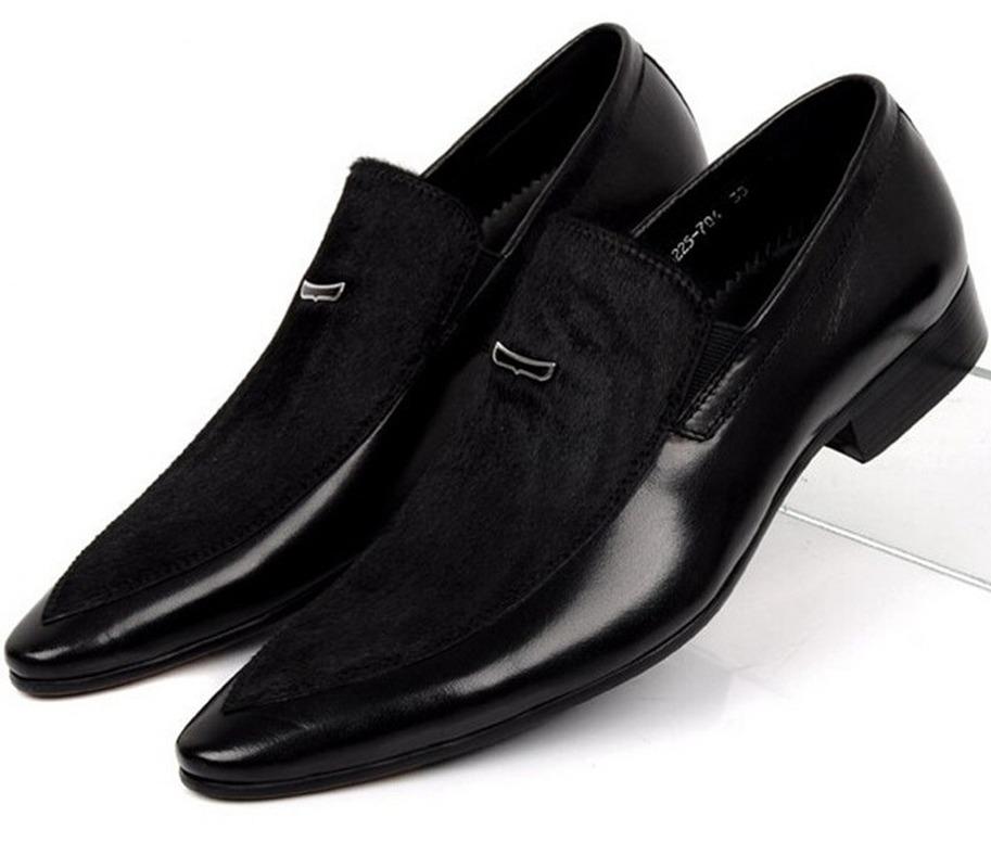 

Large size EUR45 Black mens suede dress shoes genuine leather pointed toe business dress shoes mens wedding, As pic