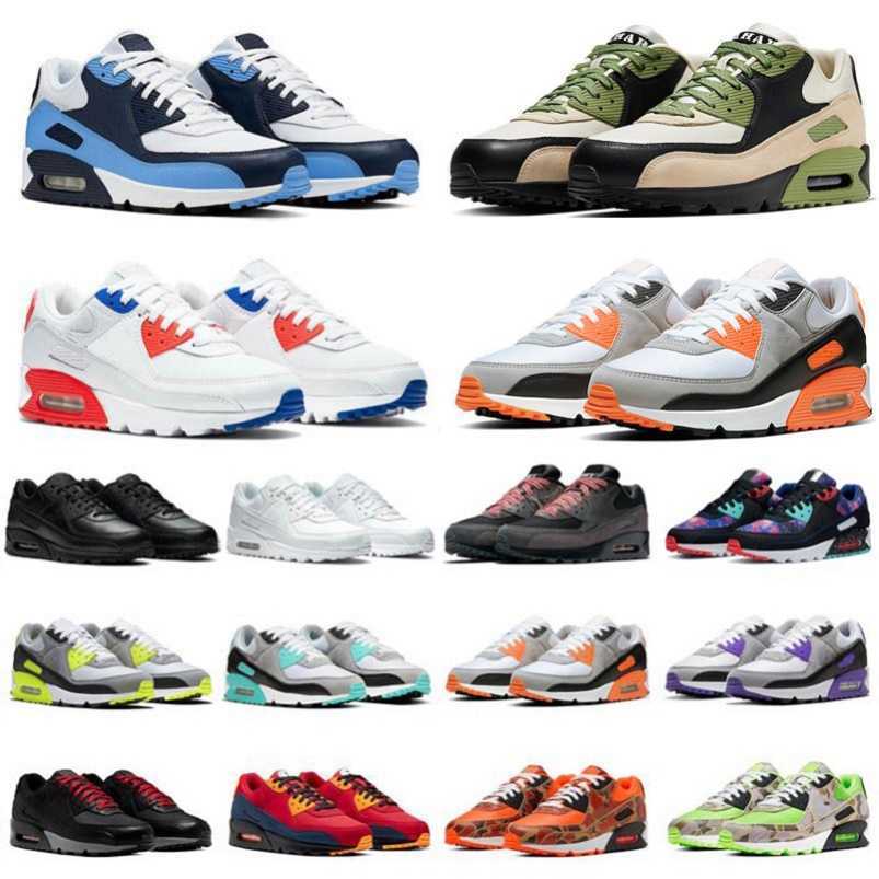 

University Blue 90 mens running shoes Triple White black red Pale Ivory Photo Camo Green Grey Bred CNY Lahar Escape Hyper grape 90s men