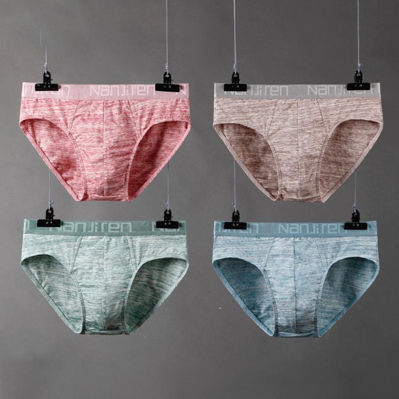 

Underpants 4 Pcs Men Solid Color Briefs Cotton Panties Comfortable Breathable Bottoms Shorts Lingerie Soft Gays Clothes Home Pants, Black;white