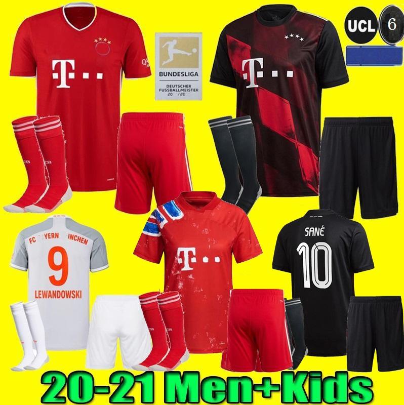 

Men KIDS Kit 20 21 SANE LEWANDOWSKI Bayern Gnabry Soccer jersey 2020 2021 jersey Munich Football shirt Human Race MUNCHEN COMAN 4th uniform, Black;yellow