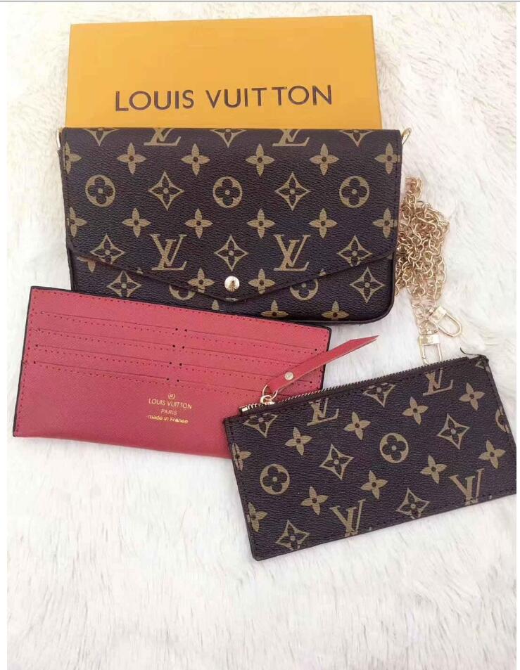 

M61276 LV LOUIS VITTON POCHETTE chain bag for women classic shoulder bag clutch handbag luxury crossbody package totes, Red;black