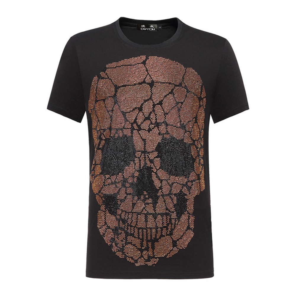 

2021 New Pp Bag Packaging!men's Designer t Shirt Mens 100% Cotton Short-sleeved T-shirt with Fashion Skull Pattern 5ny9, Black