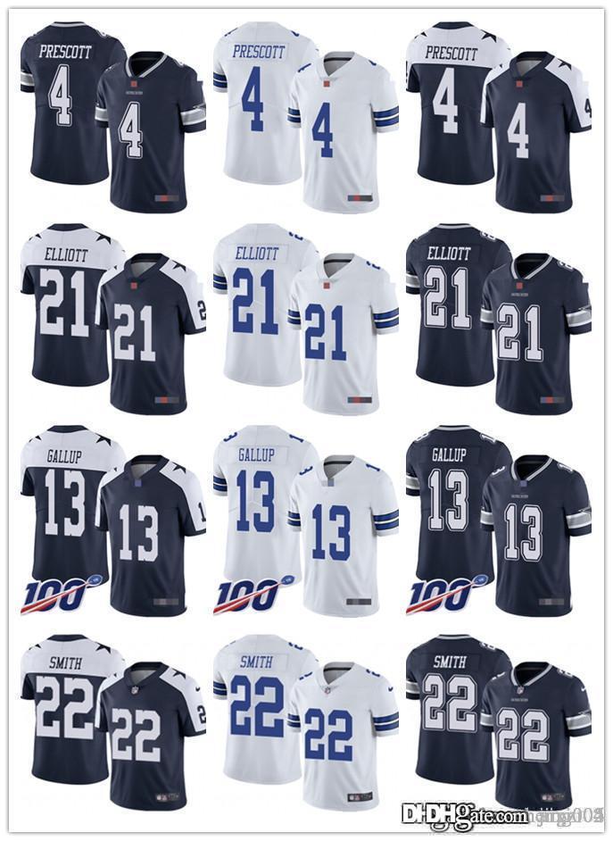 

Men Women Youth DallasCowboys13 Michael Gallup 21 Ezekiel Elliott 4 Dak Prescott 22 Emmitt Smith Custom White Football Jersey, Colour