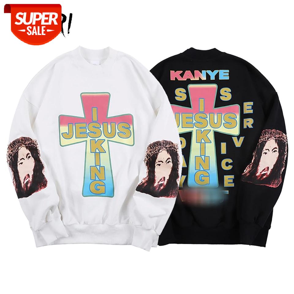 

NAGRI Jesus Is King Print Sweatshirt Men Casual Long Sleeve Pullover Hoodie Hip Hop Male Fashion Tops Oversize Hoodies #pd17, Black