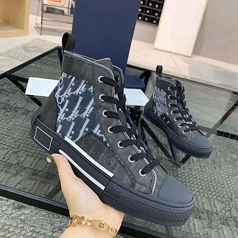 

2021 Designer Mens Sneakers B23 Casual Shoes Obliques Technical Leather bee Classic high low Flowers platform Outdoor vintage size 36-45, Black