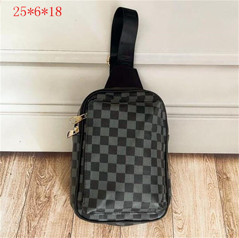 

Black grid Cross Body Shoulder handmade fashion men sling bag body messenger bags 18 colors outdoor women waist pack chest bagS ideal