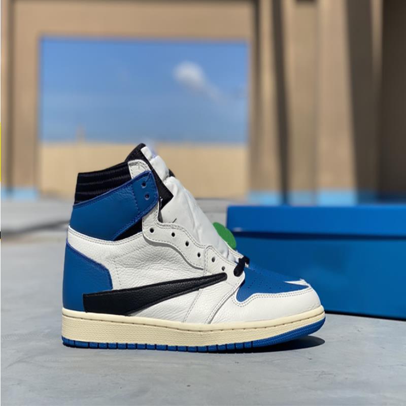 

High 1S Sneakers Travis Scotts Blue Fragment Basketball Box Jumpman 1 Shoes Military x Luxurys With Womens Designers OG Topsportmarket Ljeu, Black