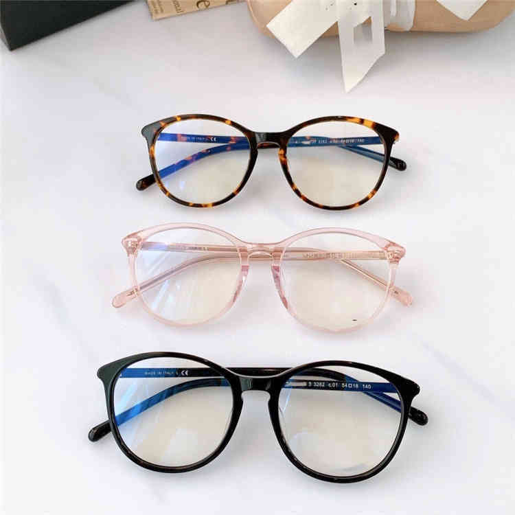 

Factory Direct Price Small fragrant plate round myopia flat lens with matching degree plain color anti blue light frame ch3282