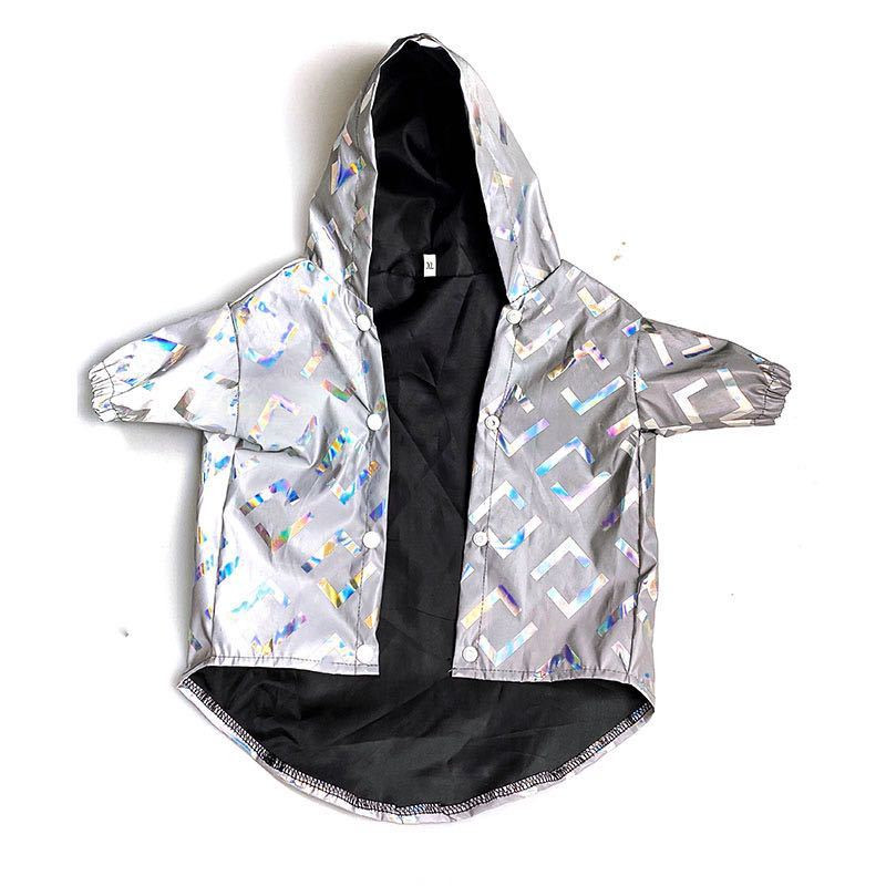 

Outdoor Street Style Pet Coat Creative Letter Print Teddy Schnauzer Jackets Classic Personality Cat Dog Raincoats, As pic