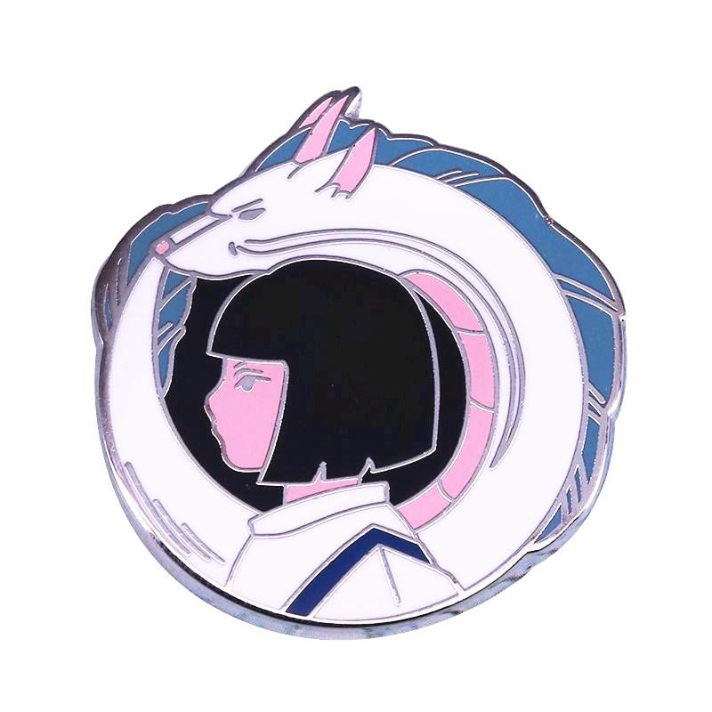 

Pins, Brooches HOSENG Haku Dragon Alloy Enamel Pin Cartoon Animals Brooch Anime Movie Spirited Aways Fan Collection Lapel Jewelry Gift HS_85