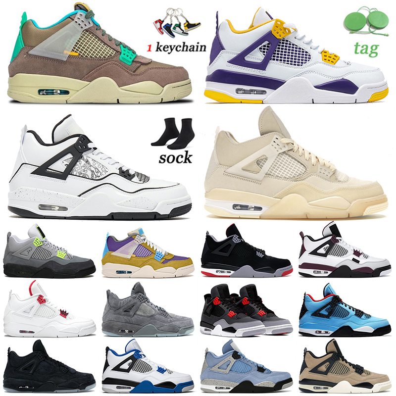 

2021 Newest Arrival Jordan 4 4s Mens Basketball Shoes Jorden Jumpman Sail DIY Taupe Haze Desert Moss Neon PSGS Kaws Cactus Jack White Oreo M