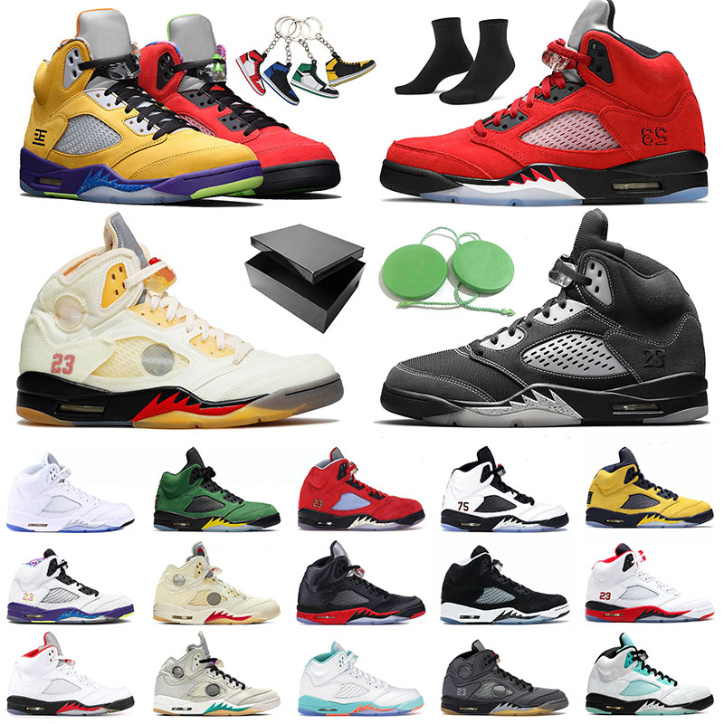 

With Box Jodan Jumpman 5 Mens Basketbball Shoes Off Fire Red Raging Anthracite White What The Sail Black Muslin Oregon Men Sports Sneakers T