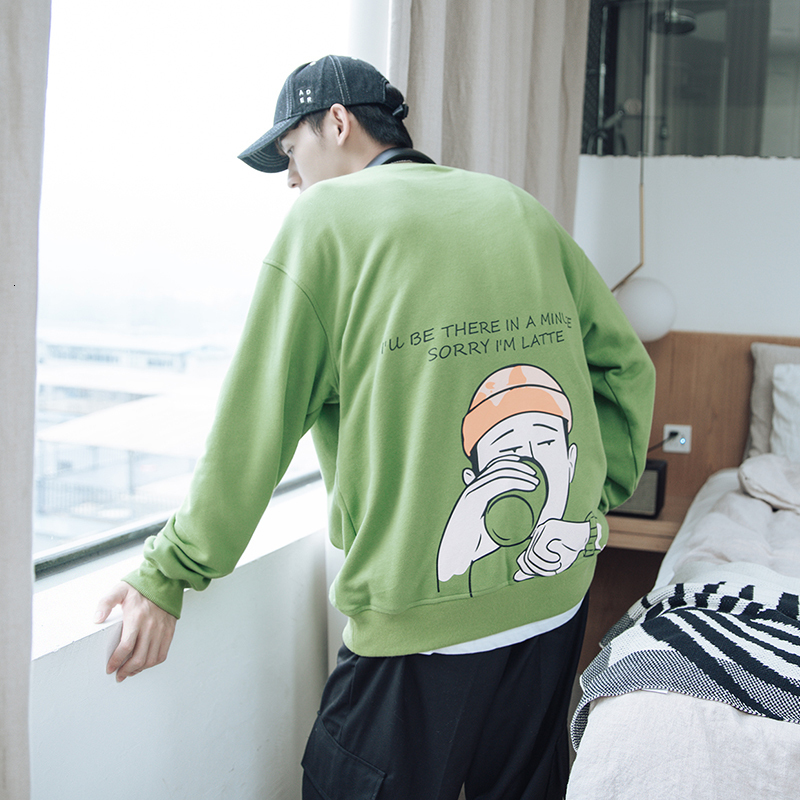 

2021 New Autumn Men's Clothing Pullover Back Cartoon Printing Hoodies Cotton Casual Coats Clothes Sweatshirts Big Size -5xl Mcgp, White