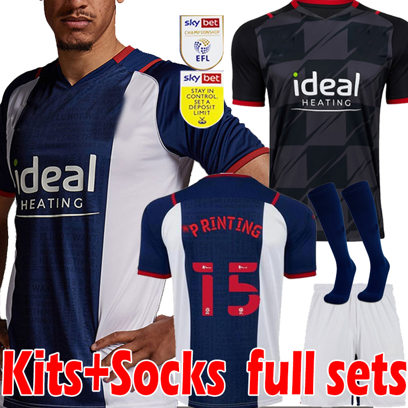 

21/22 WEST BROM soccer jerseys 2021 2022 amiseta de futbol BROMWICH-ALBION Robson Kanu men kids kits socks full sets jersey football shirt uniform, 21 22 home