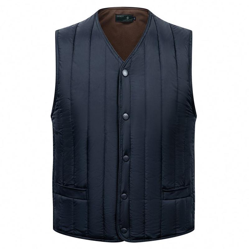 

Men's Vests Autumn Brand Middle-aged Men Cotton Vest Jacket Winter Single Breasted Fleece Lining Sleeveless Waistcoat Warm Mens Coat, Army green