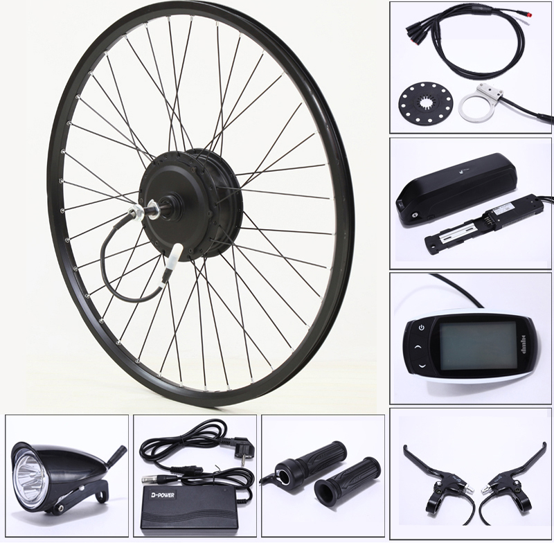 

Electric Bike Conversion Kit 48V 500W 13Ah USB Mountain Rear Wheel Motor 26/29 Inch Ebike Accessories, Silver;blue