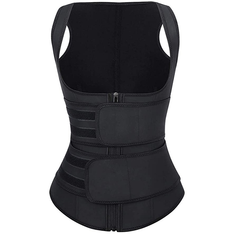 

double Latex reinforced with waistband, shape shaping underwear, chest and body tight waistcoat, Black