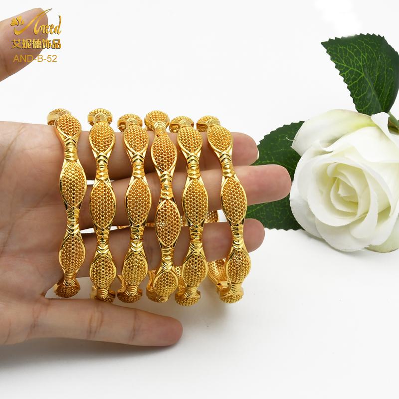 

Bangle ANIID Gold Color Dubai Bangles For Women Bracelets Gift African Ethiopian 24k Middle East Wedding Jewelry
