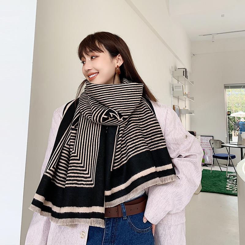 

Scarves 2021 Fashion Winter Scarf Women Cashmere Warm Pashmina Thick Soft Bufanda Shawls Wraps Long Hijab Female Scarfs Echarpe