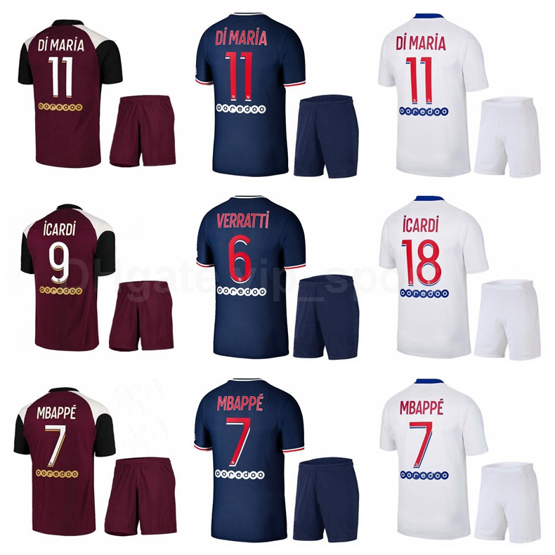 

Soccer 7 Kylian Mbappe Jersey Set 18 Moise Kean 11 Angel Di Maria 19 Pablo Sarabia 31 Colin Dagba Football Shirt Kits B-L, Black