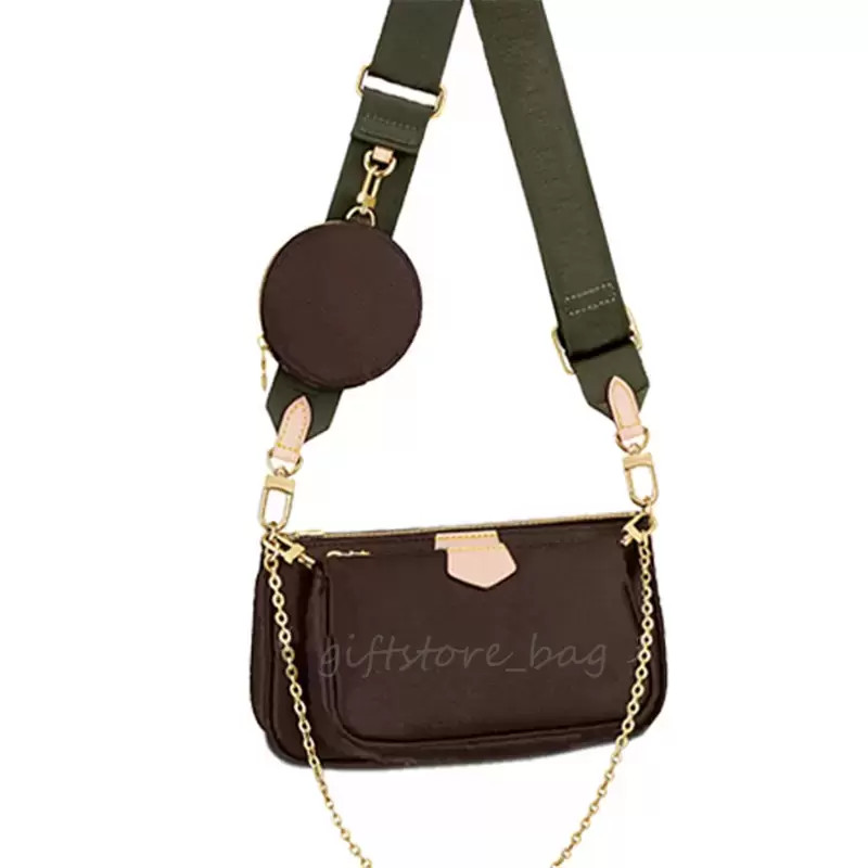 

giftstore_bag Multi Pochette Accessories Bag M44823 Three in One Cross Body A Collection Large Medium Pouch And Small Round Coin Purse Women Classic Mahjong Bags55, Other options
