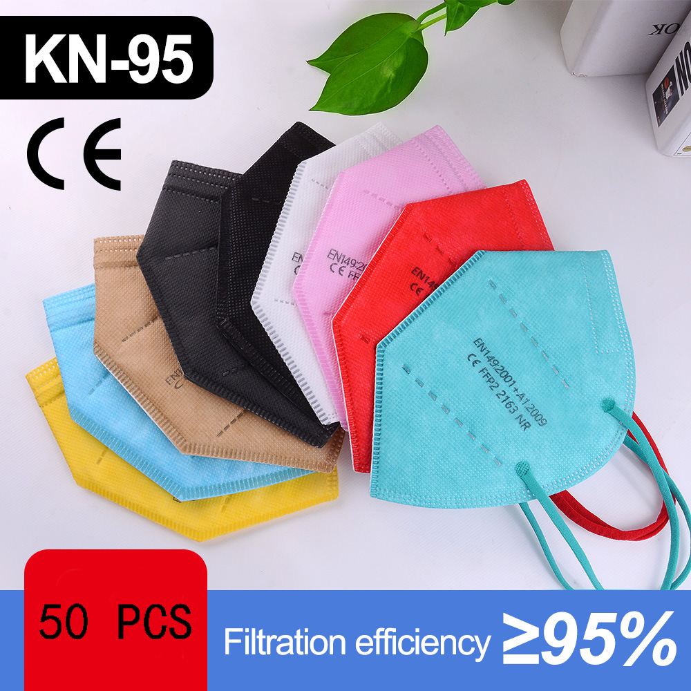 

15 Colors KN95 Mask Factory 95% Filter Colorful Activated Carbon Breathing Respirator Valve 6 layer Designer Face Shield top sale