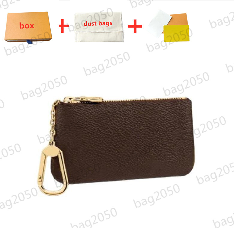 

Top quality fashion 5 colors KEY POUCH Coin Purses Damier leather holds classical women key holder small wallets with box dustbags, Black flower