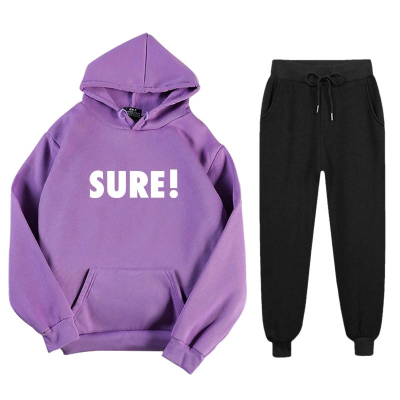 

Women' Two Piece Pants Heliar Women Purple Fleece Tracksuits Autumn Lettering Pulllovers And Elastic Waist Trousers Hoodies Sets For 2021 W, Yellow tops
