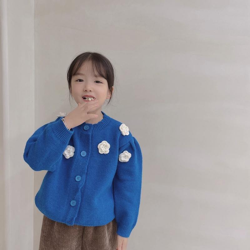 

Pullover Girls Sweater Wool Coat Outwear 2022 Blue Thicken Warm Winter Autumn Knitting Plus Size School Children's Clothing