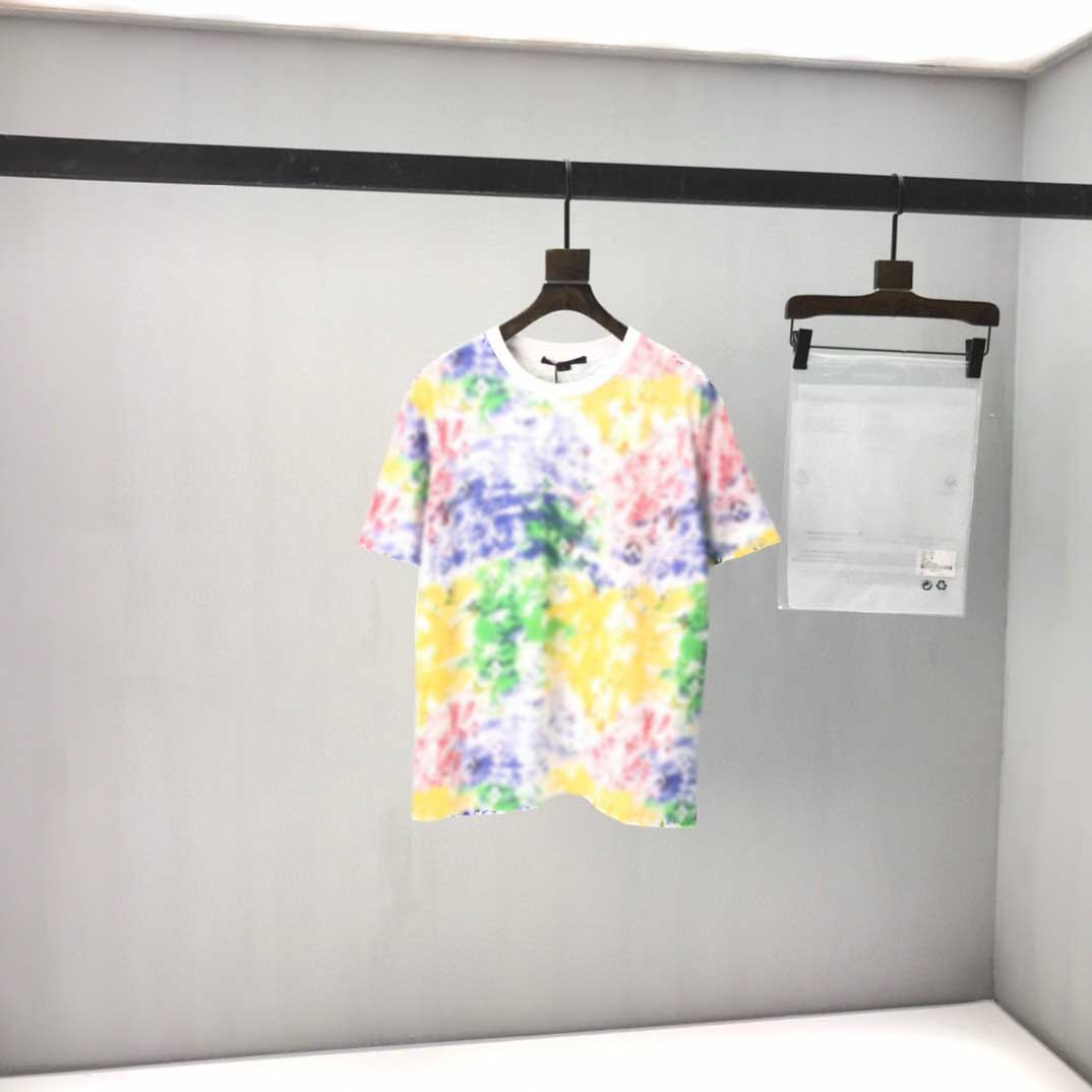 

21SS T-shirt men's summer short-sleeved high-quality T-shirt shirt 3D letter fashion embroidery round neck men's and women's, White;black