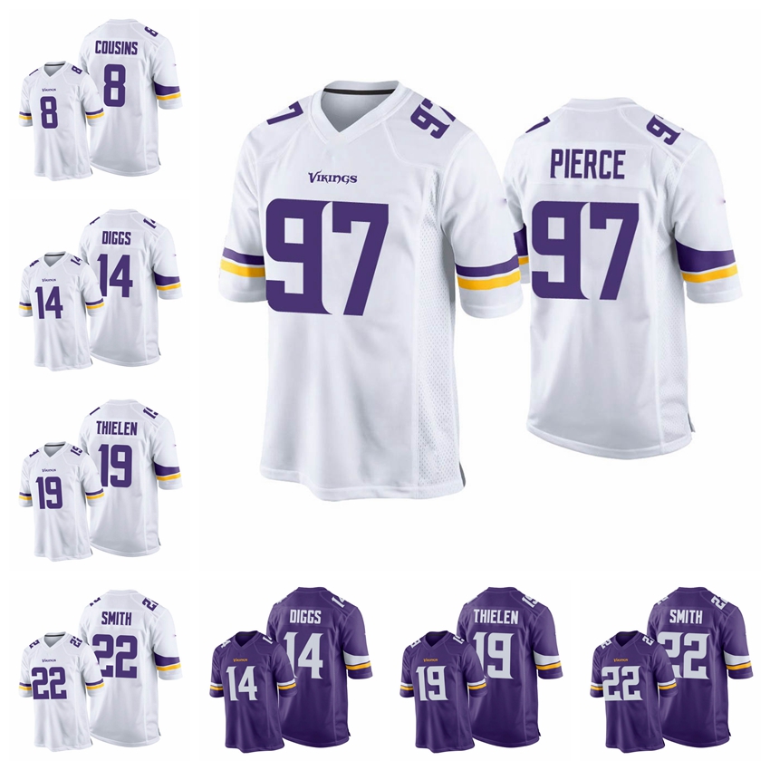 

Kirk Cousins Stefon Diggs Adam Thielen Harrison Smith Xavier Rhodes Minnesota''Vikings''Men football Jersey, Black;red