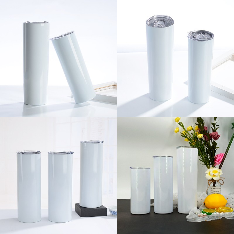 

Sublimations Blanks straight cup 12 15 20oz Sublimation Tumblers lnsulated Stainless Steel straight water bottle with Lid cups Mug, Shipping fee;not pay
