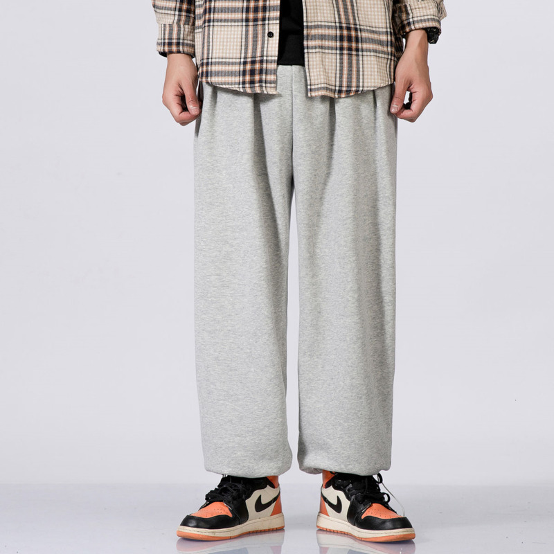 

2021 New Spring Sweatpants Men's Fashion Straight Men Streetwear Wide-leg Mens Joggers Track Pants -5xl 72kj, Black