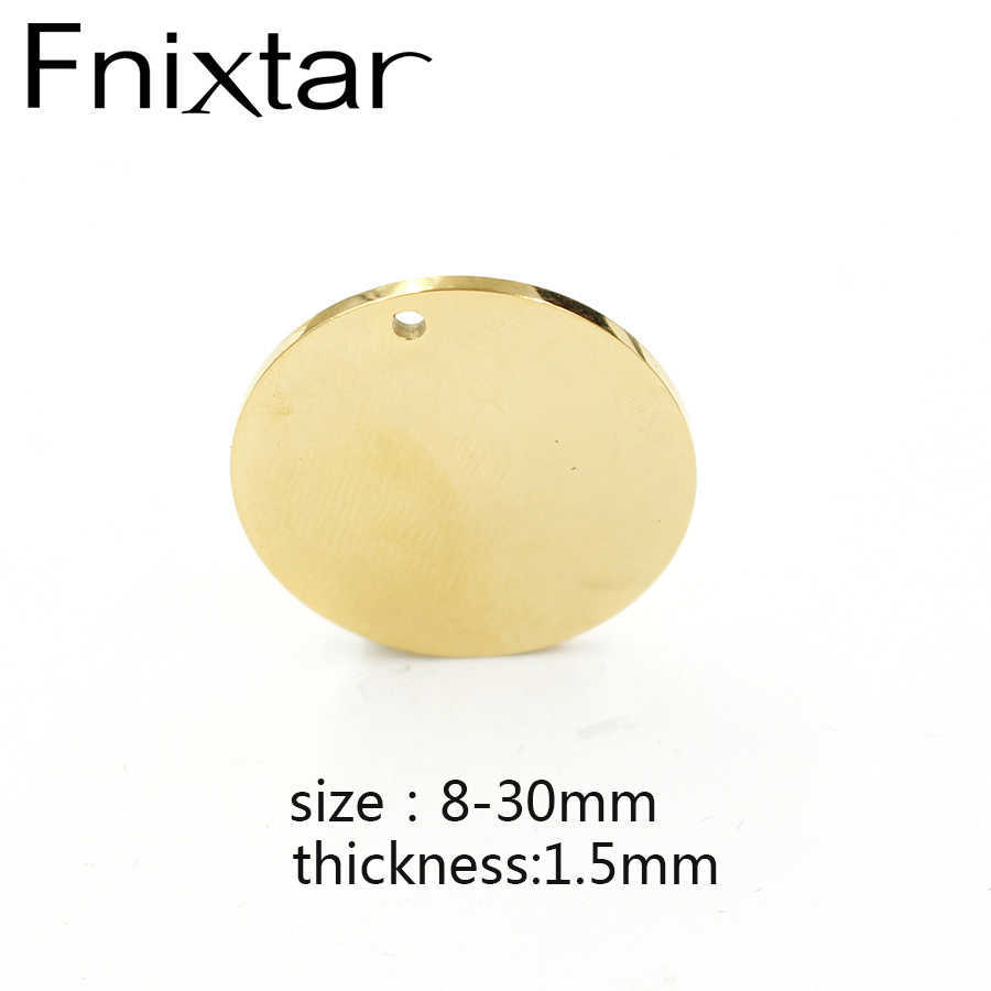 

Fnixtar 20Pcs/Lot Size 8-30mm Mirror Polished Gold Color Stainless Steel Round Pendants Stamping Blanks For DIY Making Necklace 210720